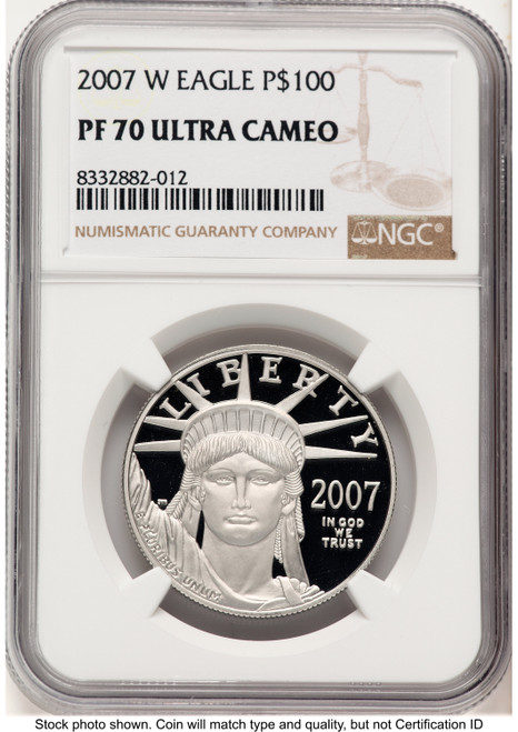 2007-W Proof Platinum Eagle 1 oz Brown Label NGC PF70