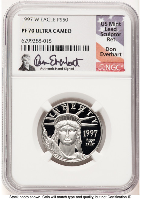 1997-W Proof Platinum Eagle 1/2 oz Don Everhart NGC PF70