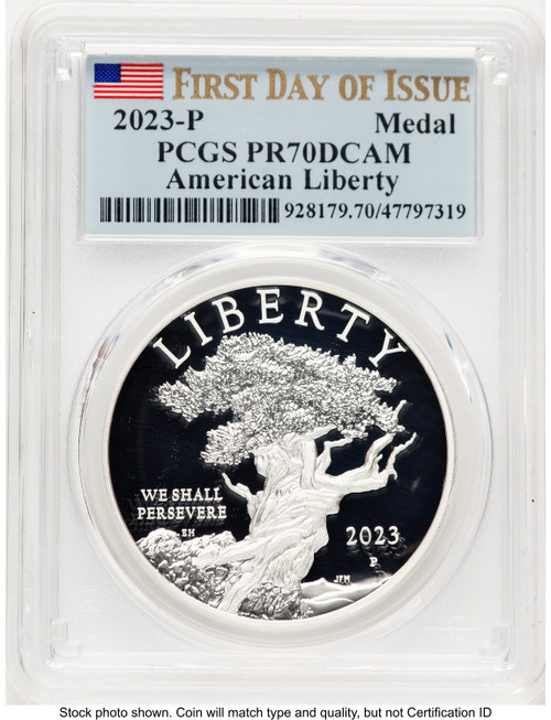 2023-P Silver American Liberty High Relief Medal FDI Flag Medals and Tokens PCGS MS70
