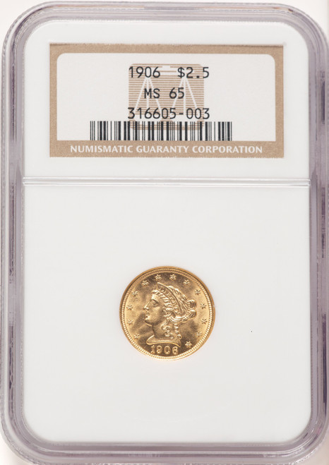 1906 $2.50 Liberty Quarter Eagle NGC MS65 (506662025)