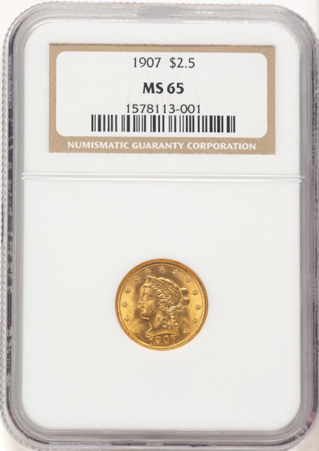 1907 $2.50 Liberty Quarter Eagle NGC MS65 (780817003)