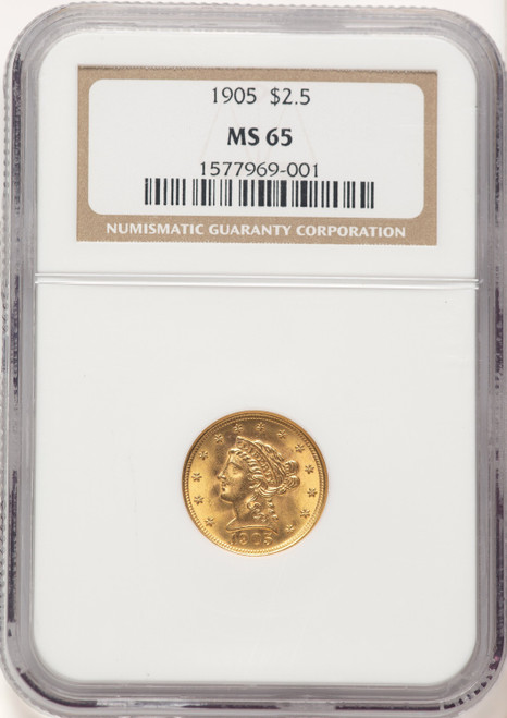 1905 $2.50 Liberty Quarter Eagle NGC MS65 (780817004)