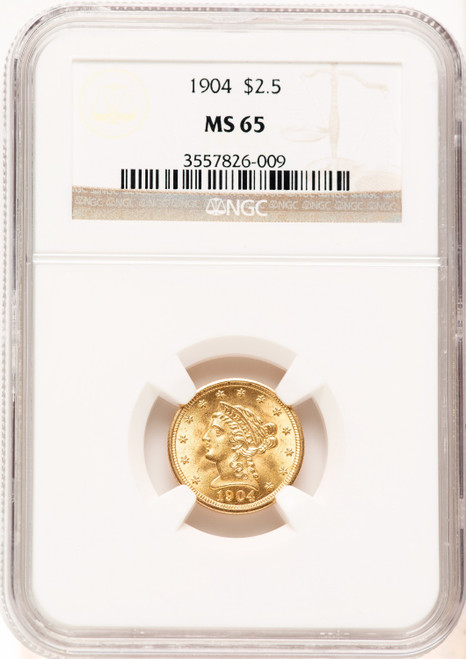 1904 $2.50 Liberty Quarter Eagle NGC MS65 (780502010)