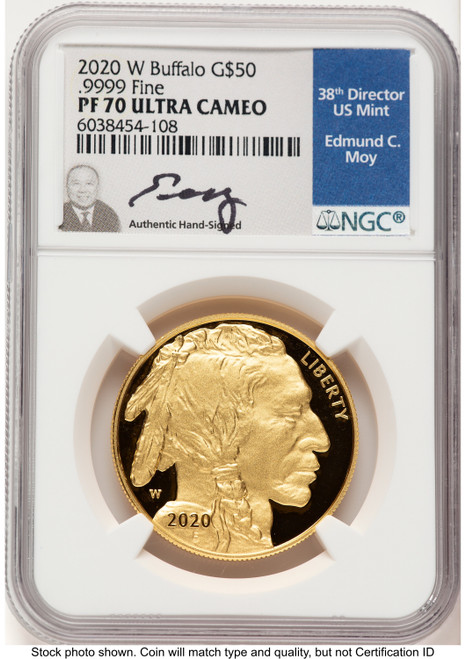2020-W Proof Gold Buffalo 1 oz NGC PF70 Ed Moy