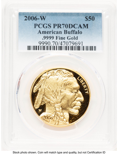 2006-W Proof Gold Buffalo 1 oz Blue Gradient PCGS PR70