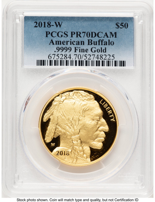 2018-W Proof Gold Buffalo 1 oz Blue Gradient PCGS PR70 (778666021)