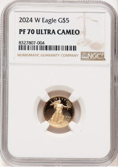 2024-W Proof Gold Eagle 1/10 oz Brown Label NGC PF70