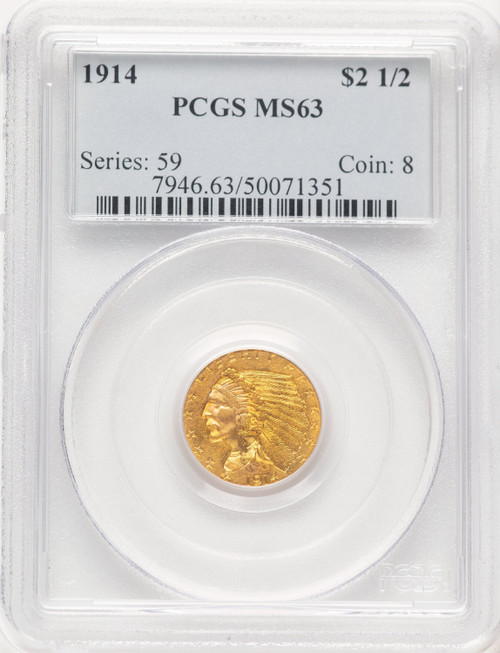 1914 $2.50 Indian Quarter Eagle PCGS MS63 (780368060)
