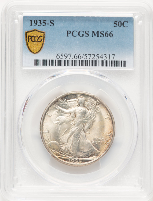 1935-S 50C Walking Liberty Half Dollar PCGS MS66 (780578105)