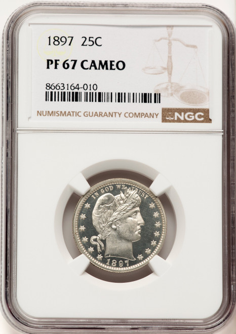 1897 25C CA Proof Barber Quarter NGC PR67