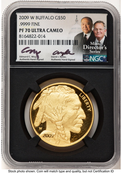 2009-W Proof Gold Buffalo 1 oz /David J Ryder Mint Director's Series NGC PF70 Ed Moy