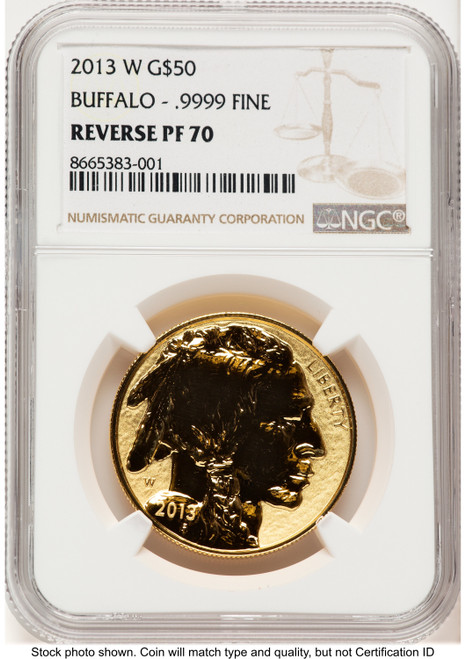 2013-W Reverse Proof Gold Buffalo 1 oz Brown Label NGC PF70