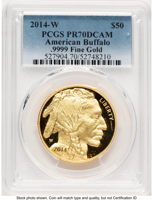 2014-W Proof Gold Buffalo 1 oz Blue Gradient PCGS PR70