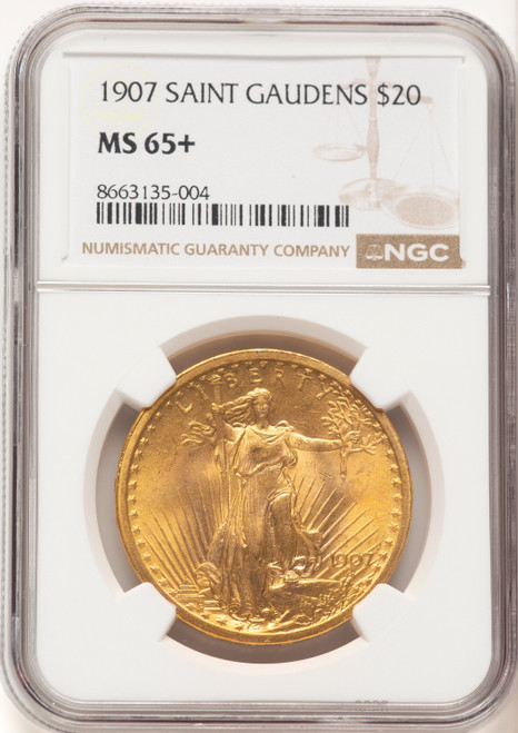 1907 $20 Saint Saint-Gaudens Double Eagle NGC MS65+ (778836001)
