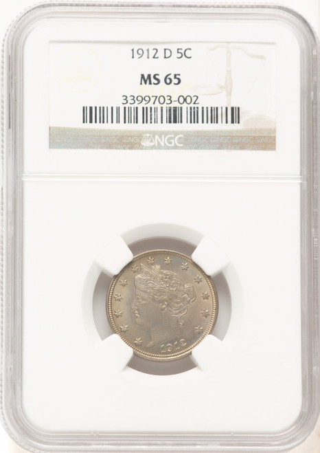 1912-D 5C Liberty Nickel NGC MS65