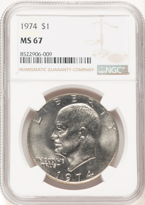 1974 $1 Eisenhower Dollar NGC MS67 (777513002)