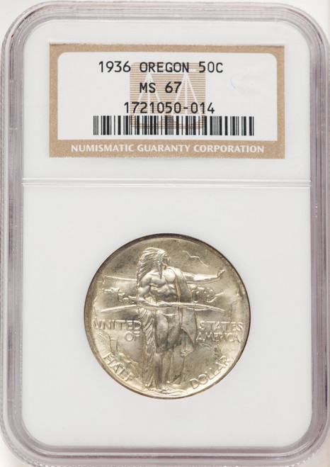 1936 50C Oregon Commemorative Silver NGC MS67