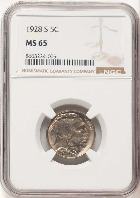 1928-S 5C Buffalo Nickel NGC MS65