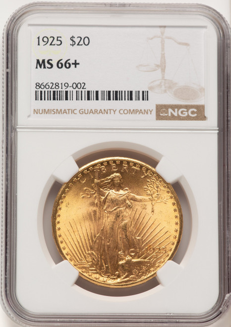 1925 $20 Saint-Gaudens Double Eagle NGC MS66+ (774022008)