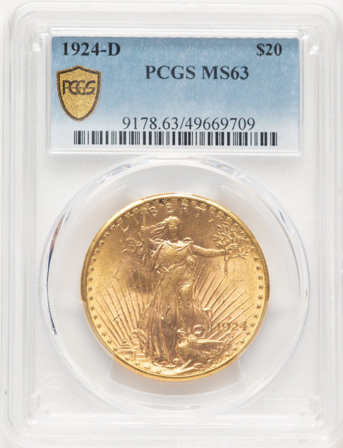 1924-D $20 Saint-Gaudens Double Eagle PCGS MS63 (781463030)