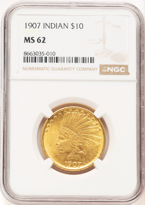 1907 $10 No Motto Indian Eagle NGC MS62 (521657011)