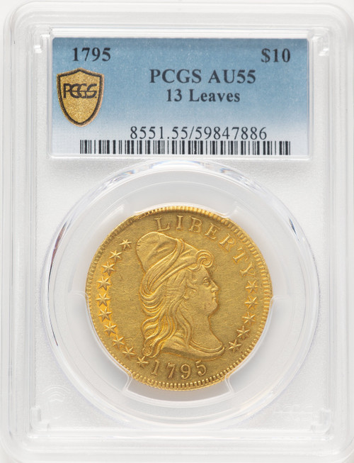 1795 $10 13 Leaves Early Eagle PCGS AU55