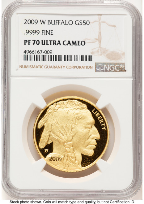 2009-W Proof Gold Buffalo 1 oz Brown Label NGC PF70