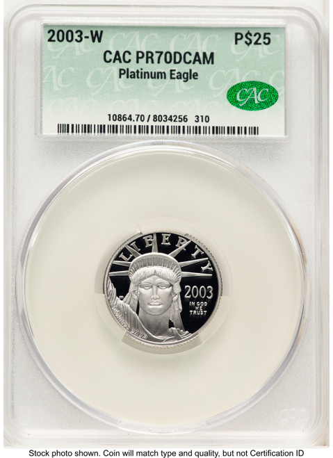 2003-W Proof Platinum Eagle 1/4 oz Non Designation CACG PR70