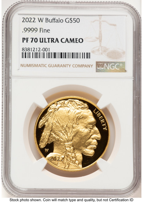 2022-W Proof Gold Buffalo 1 oz Brown Label NGC PF70