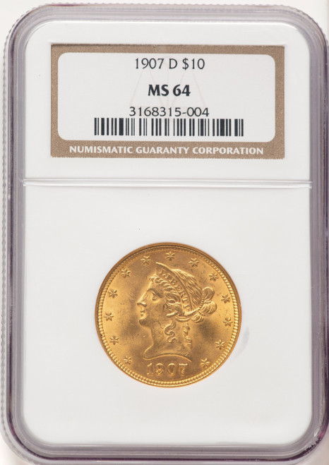 1907-S $10 Liberty Eagle NGC MS64