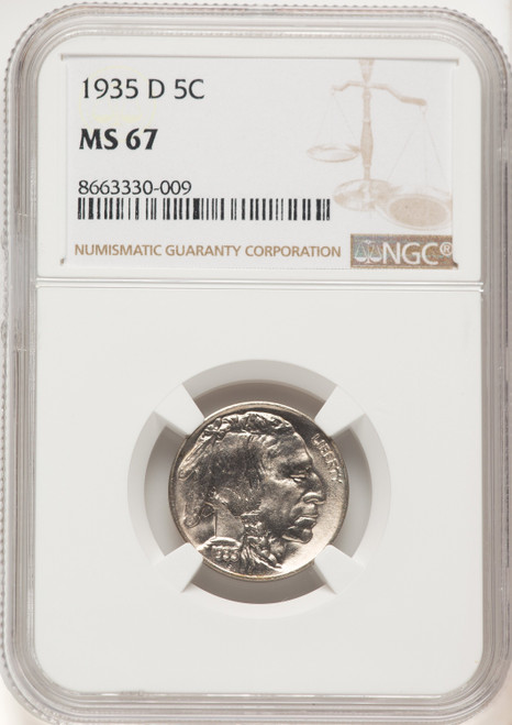 1935-D 5C Buffalo Nickel NGC MS67