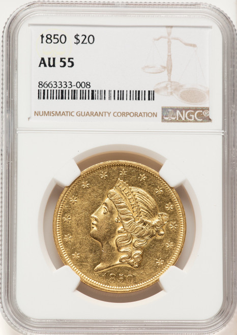 1850 $20 Liberty Double Eagle NGC AU55 (774788001)