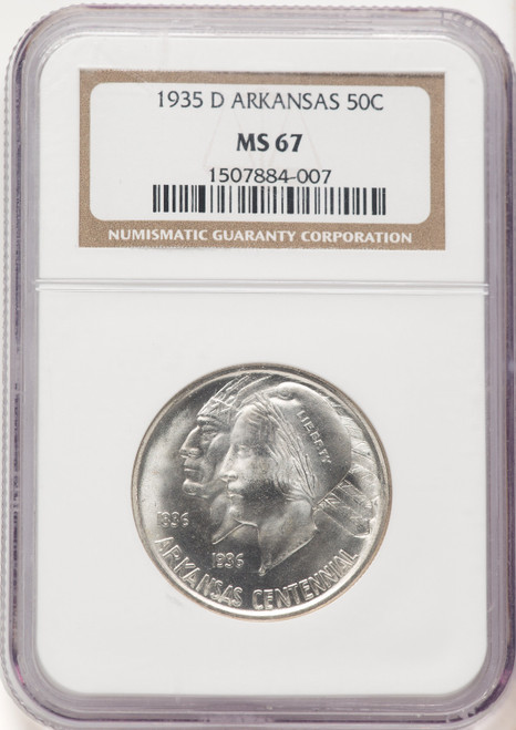 1935-D 50C Arkansas Commemorative Silver NGC MS67 (778276002)