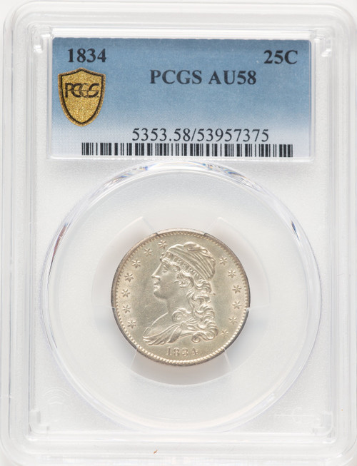 1834 25C Bust Quarter PCGS AU58
