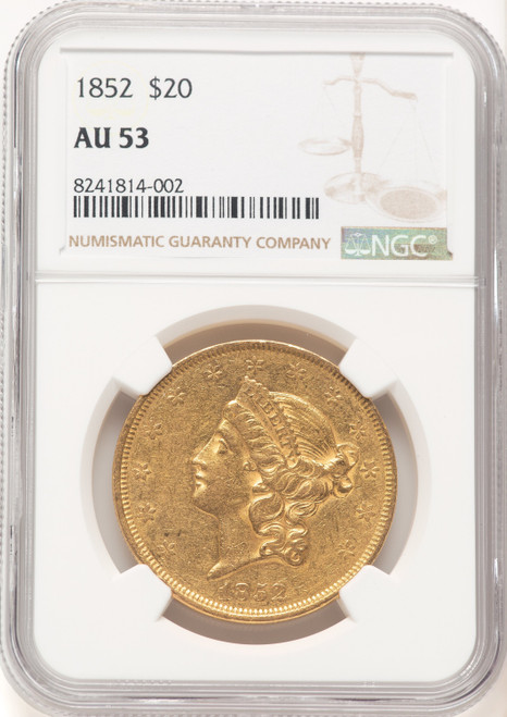 1852 $20 Liberty Double Eagle NGC AU53 (177192046)