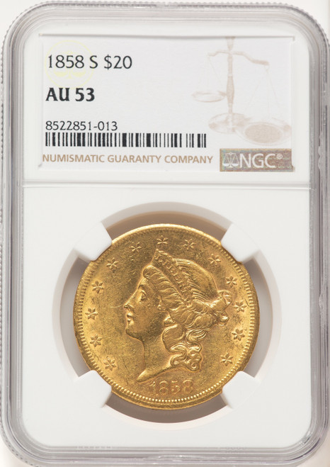 1858-S $20 Liberty Double Eagle NGC AU53 (521153006)