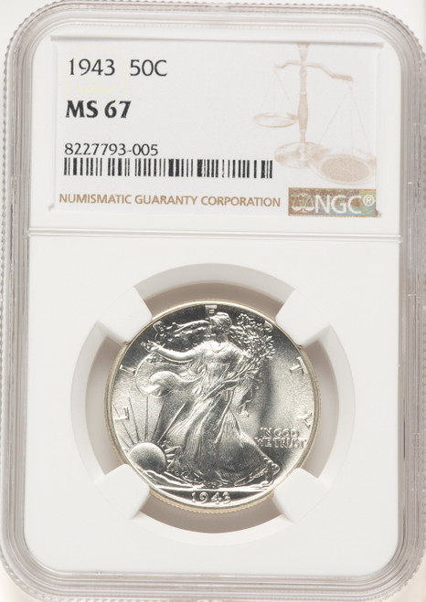 1943 50C Walking Liberty Half Dollar NGC MS67 (782132012)