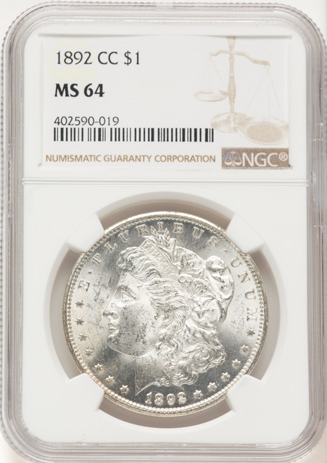1892-CC Morgan Dollar NGC MS64 (772066002)
