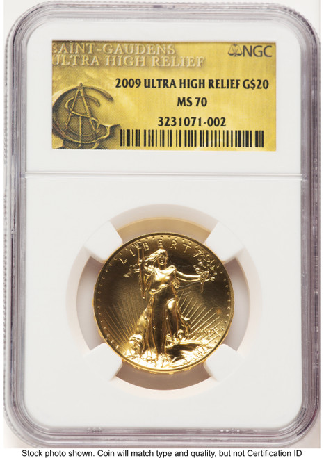 2009 G$20 Ultra High Relief Saint Gaudens Label NGC MS70 (781897011)