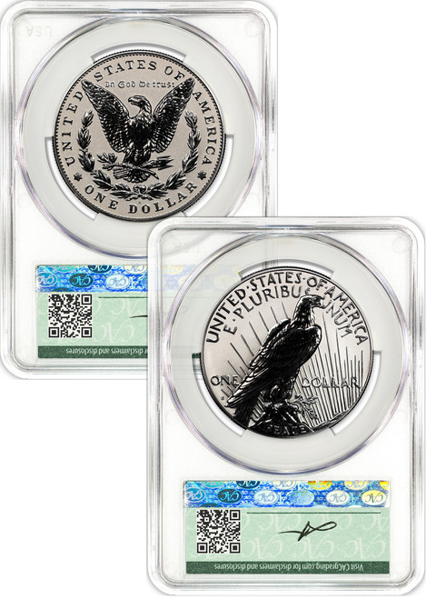 2025-S Morgan and Peace Silver Dollar 2pc Reverse Proof Set