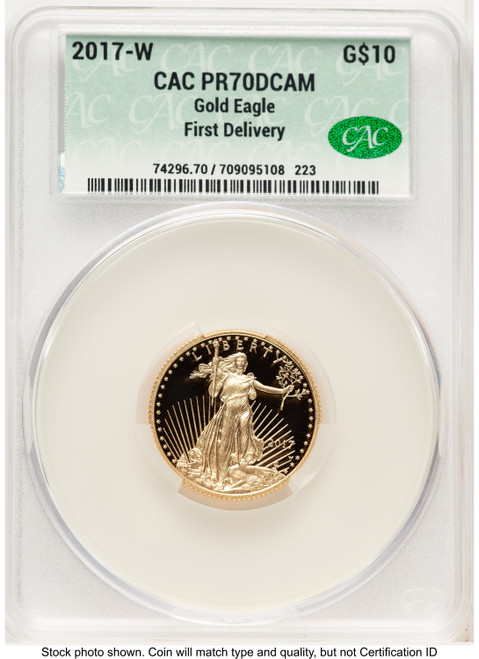 2017-W Proof Gold Eagle 1/4 oz First Delivery CACG PR70 2017-W Proof Gold Eagle 1/4 oz First Delivery CACG PR70