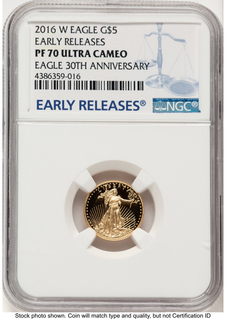 2016-W Proof Gold Eagle 1/10 oz ER Blue NGC PF70 2016-W Proof Gold Eagle 1/10 oz ER Blue NGC PF70