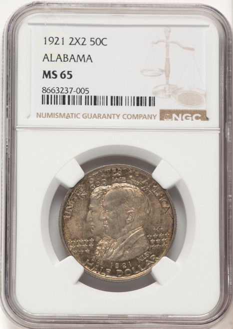 1921 50C Alabama 2X2 Commemorative Silver NGC MS65
