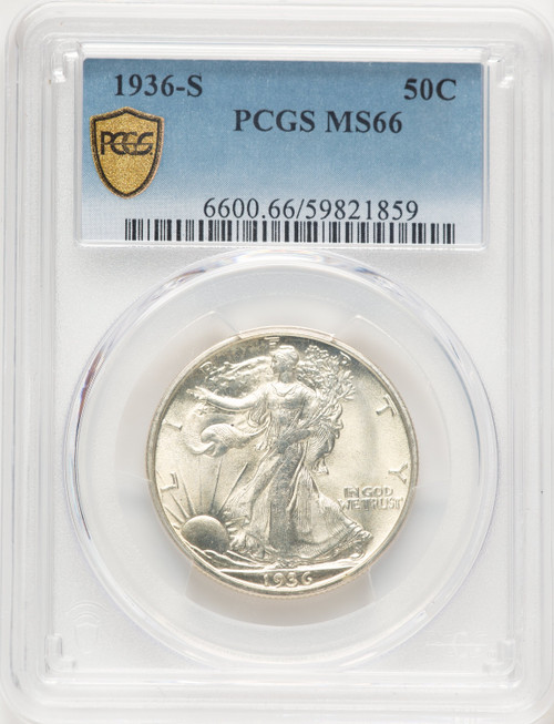 1936-S 50C Walking Liberty Half Dollar PCGS MS66 - LCR Coin