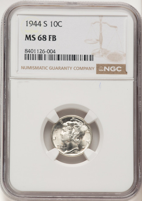 1944-S 10C FB Mercury Dime NGC MS68 (779833005) 1944-S 10C FB Mercury Dime NGC MS68 (779833005)