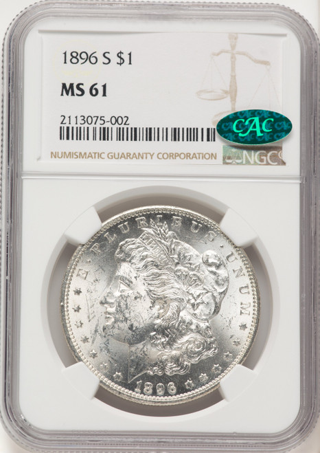 1896-S CAC Morgan Dollar NGC MS61 1896-S CAC Morgan Dollar NGC MS61
