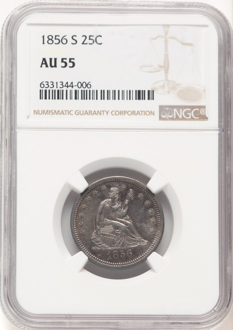 1856-S 25C Seated Quarter NGC AU55 1856-S 25C Seated Quarter NGC AU55