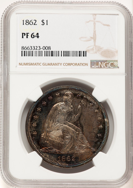 1862 Proof Seated Dollar NGC PR64 1862 Proof Seated Dollar NGC PR64