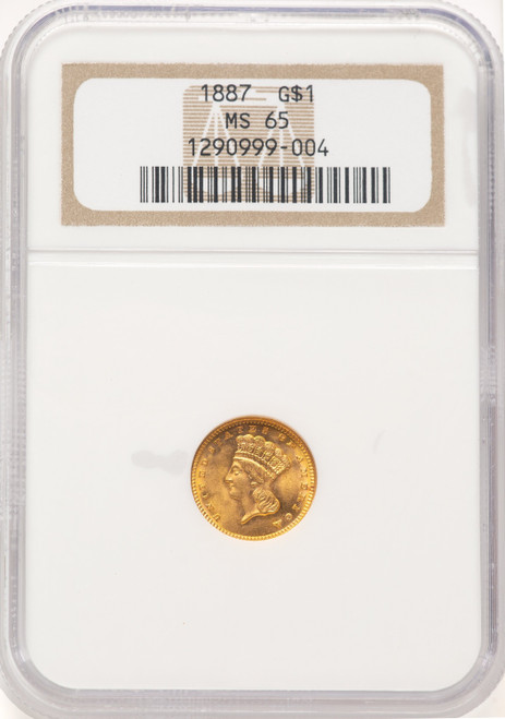 1887 G$1 Gold Dollar NGC MS65 1887 G$1 Gold Dollar NGC MS65