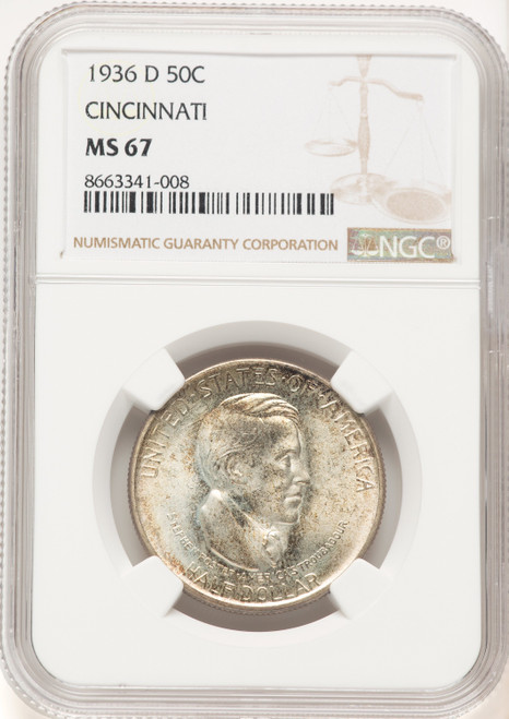 1936-D 50C Cincinnati Commemorative Silver NGC MS67 (781731105)
